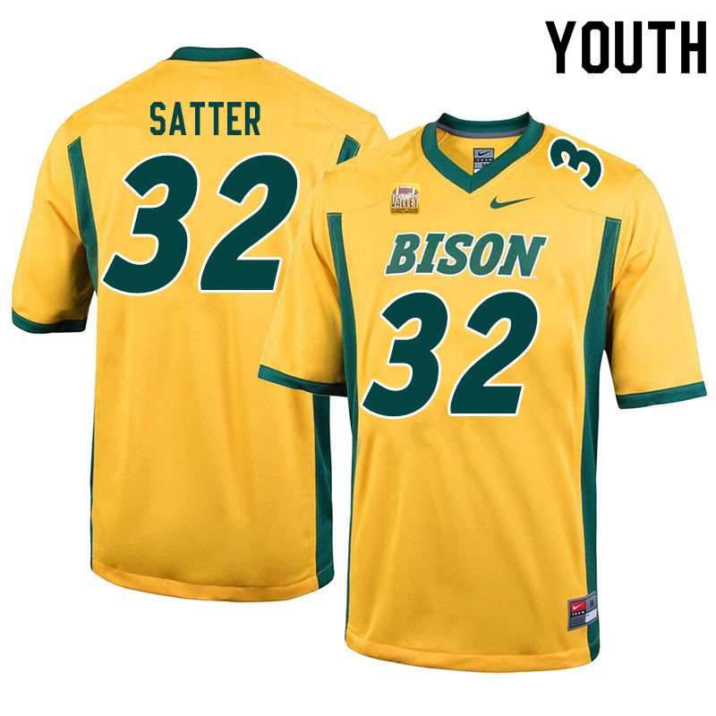Youth #32 Ty Satter North Dakota State Bison College Football Jerseys Sale-Yellow - Click Image to Close